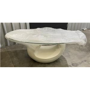 White Oval Retro Coffee Table